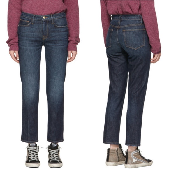 Frame Denim Denim - FRAME DENIM Ankle Jeans Le Nouveau Straight Ellsfield Blue Size 25